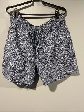 Slate & Stone Navy and White Printed Athletic Shorts